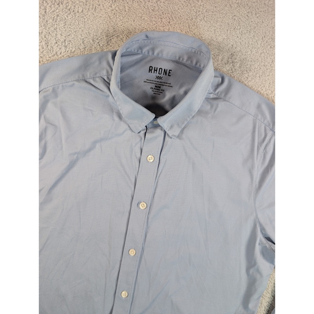 Rhone Commuter Shirt Mens Medium Classic Fit Blue Button Down